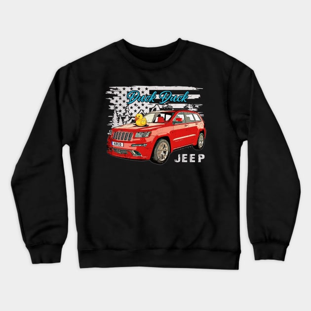 Jeep Grand Cherokee SRT8 Car Form Vintage Artwork Crewneck Sweatshirt by Julie lovely drawings